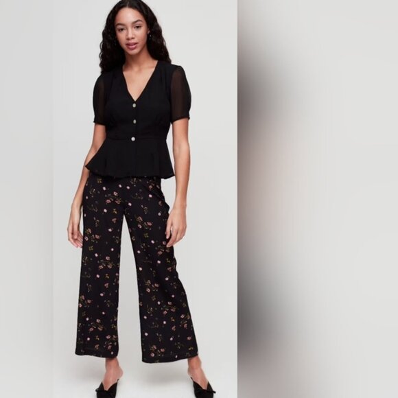 Tops - WILFRED Black Button Front Chiffon Blouse 2